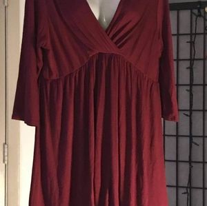 Pink blush maternity shirt burgundy color xl